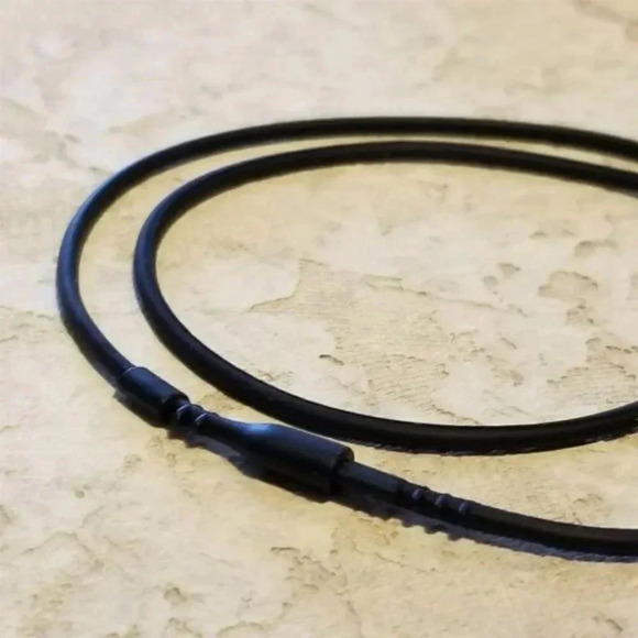 16" Black Silicone Rubber Snap Necklace Cord - Picture 4 of 4